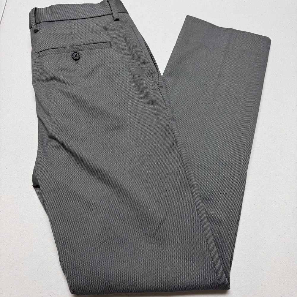 Banana Republic Pants Men 31 Gray Slim Fit Chino Stretch Cotton Flat Front 32x32